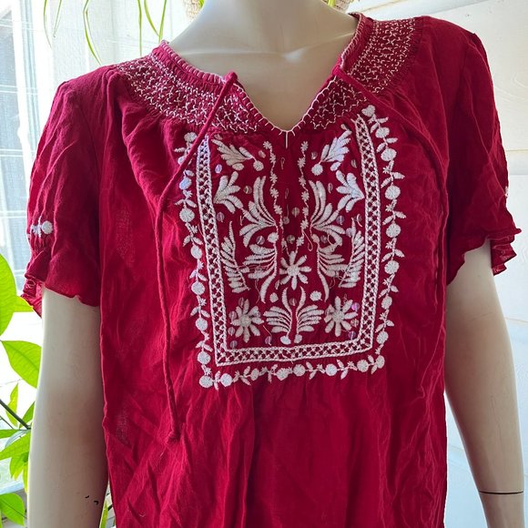 Style & Co. Tops - Red hippie shirt - STYLE & CO